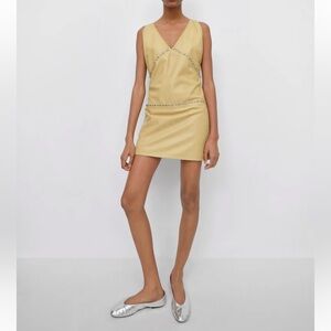 Gimaguas Leather V-Neck Dress